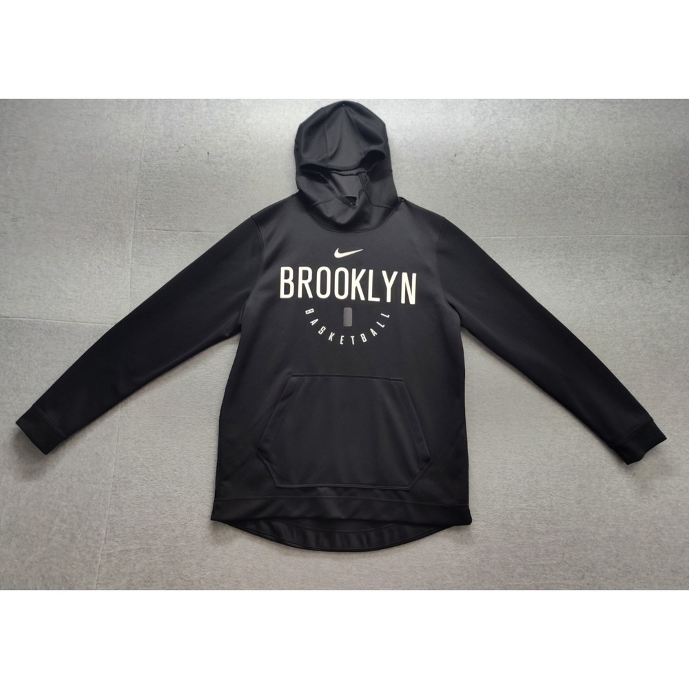 Nike Dri Fit Men Hoodie L Black Long Sleeve Pullover Kangaroo Pockets Activewear